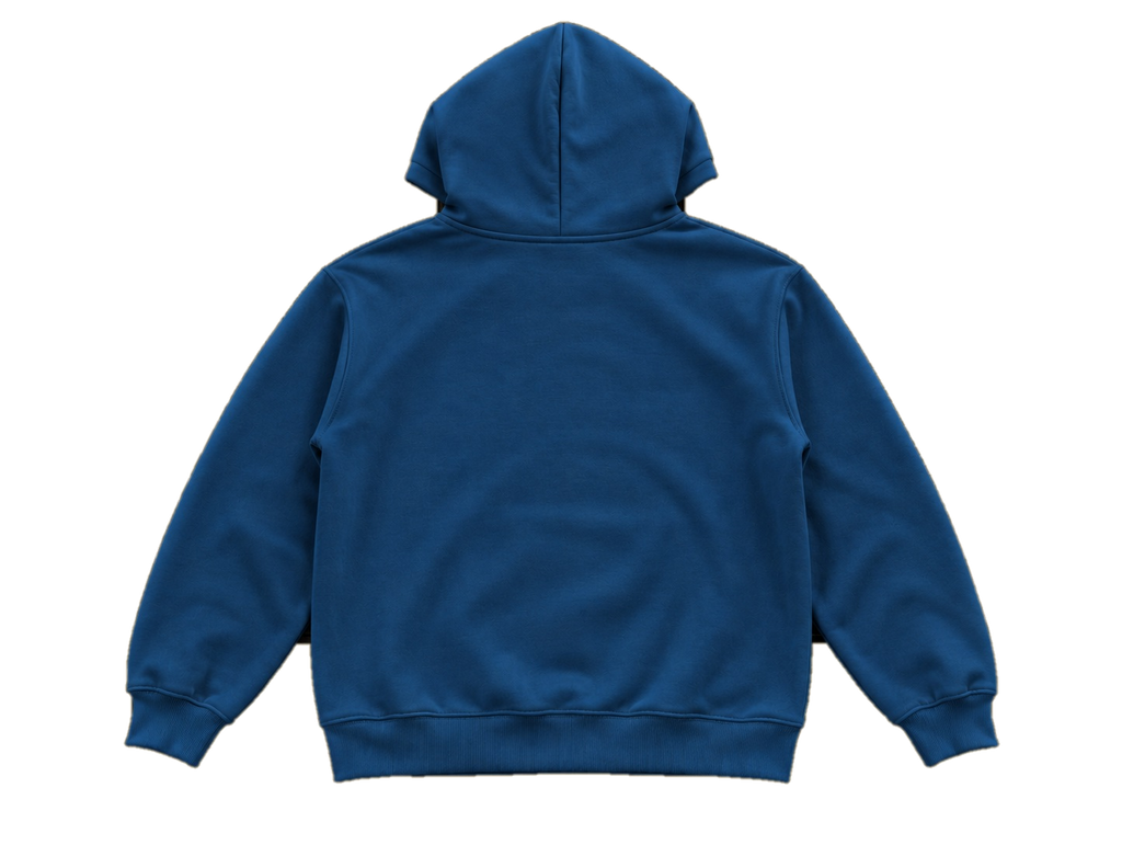 Paledonia blue hoodie back transparent background