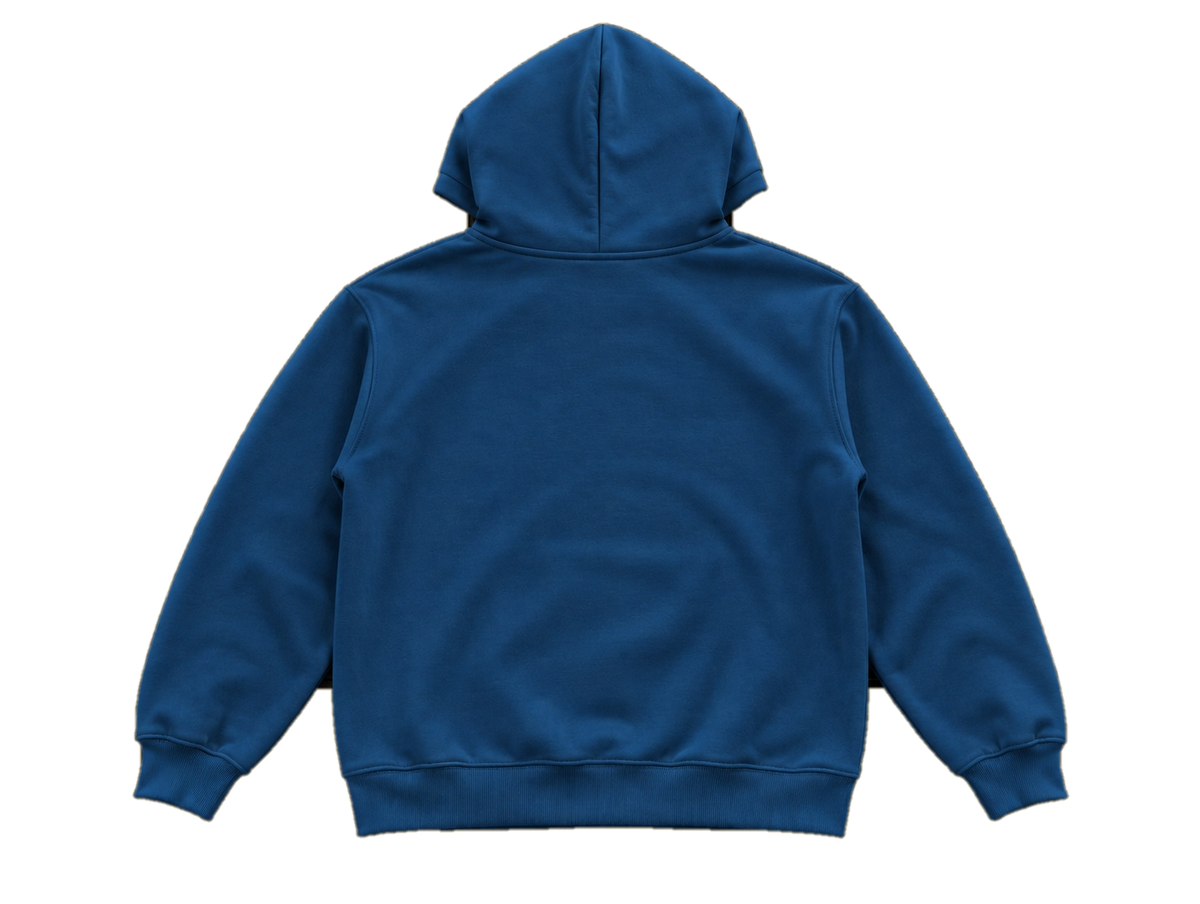 Paledonia blue hoodie back transparent background