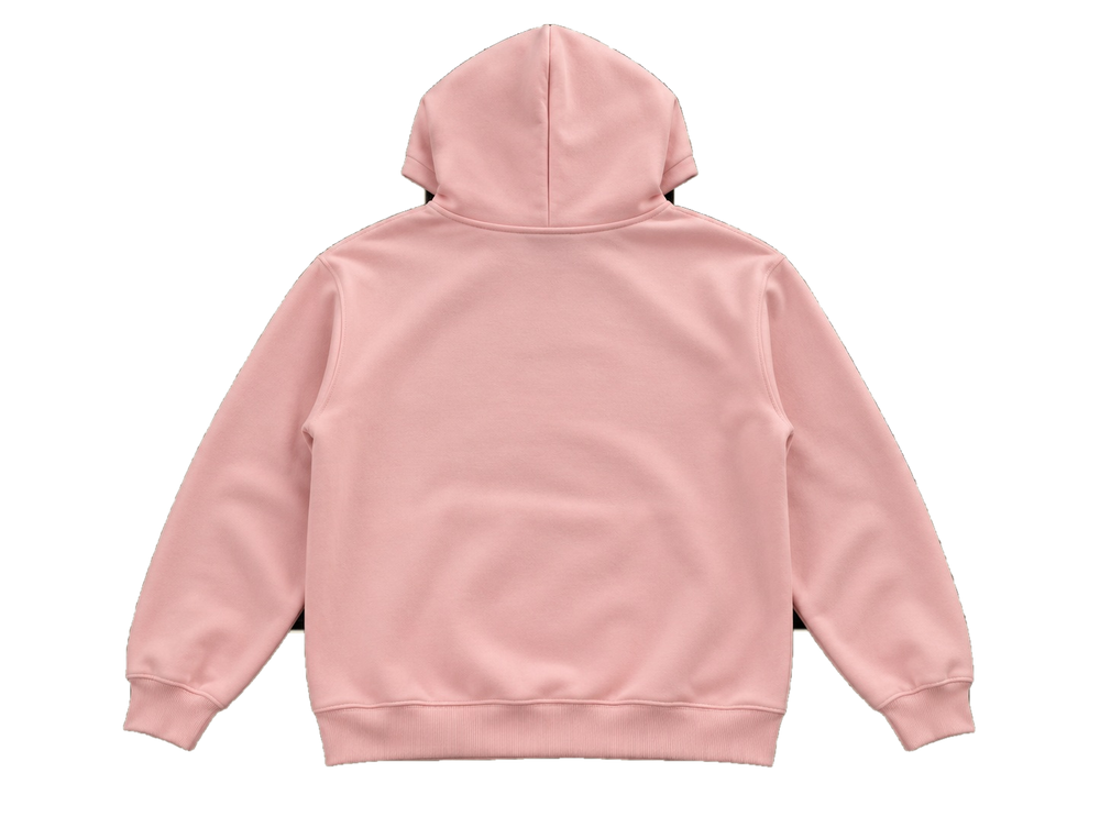 Paledonia pink hoodie back transparent background