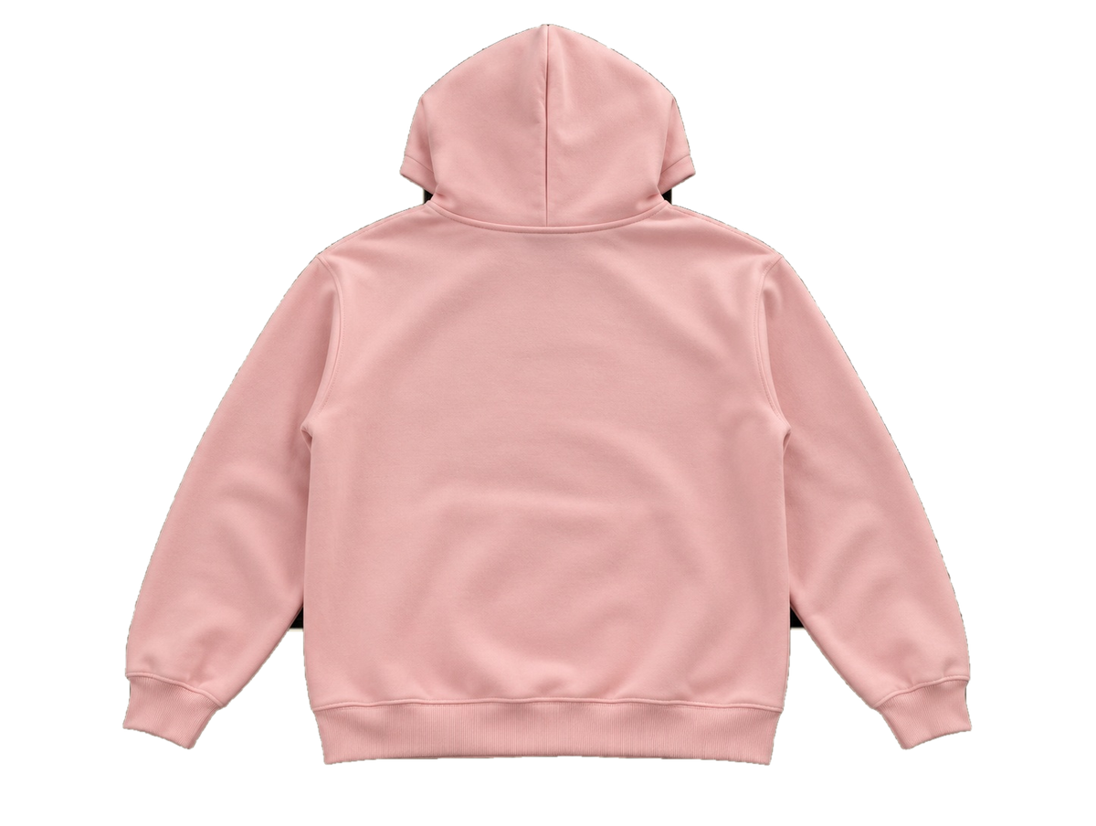 Paledonia pink hoodie back transparent background
